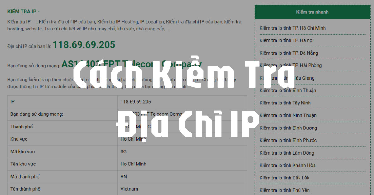 Hướng Dẫn Check IP Mạng: Địa Chỉ IP Mạng Đang Dùng