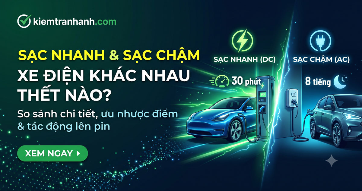 Sạc Nhanh Và Sạc Chậm Xe Điện Khác Nhau Thế Nào?. Tìm hiểu sự khác nhau giữa sạc nhanh và sạc chậm xe điện về thời gian sạc, chi phí, độ bền pin, độ an toàn và cách chọn phương pháp sạc phù hợp.