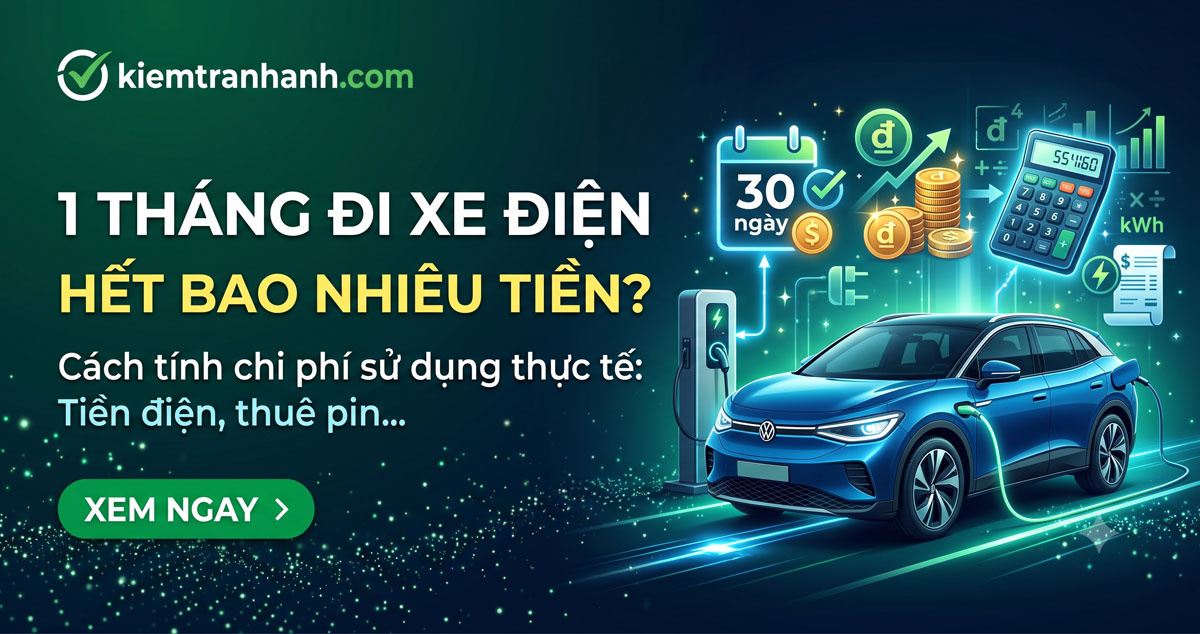 1 Tháng Đi Xe Điện Hết Bao Nhiêu Tiền? Cách Tính Chi Phí. 1 tháng đi xe điện hết bao nhiêu tiền? Tìm hiểu cách tính tiền sạc, chi phí bảo dưỡng, thay pin và mẹo tiết kiệm chi phí sử dụng xe điện.