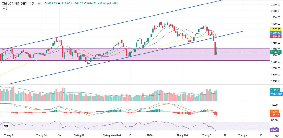 Bản tin chứng khoán sáng 11/03/2026: VN-Index phục hồi, dòng tiền quay lại nhóm cổ phiếu vốn hóa lớn