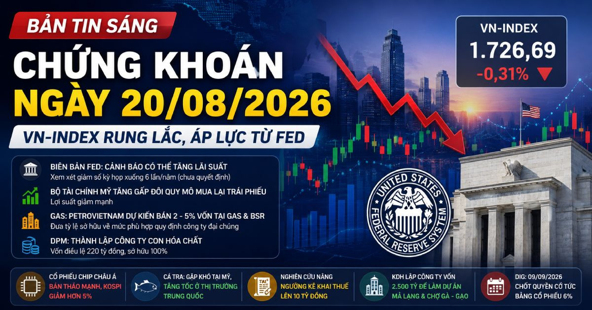 Chứng khoán hôm nay 20/08/2026