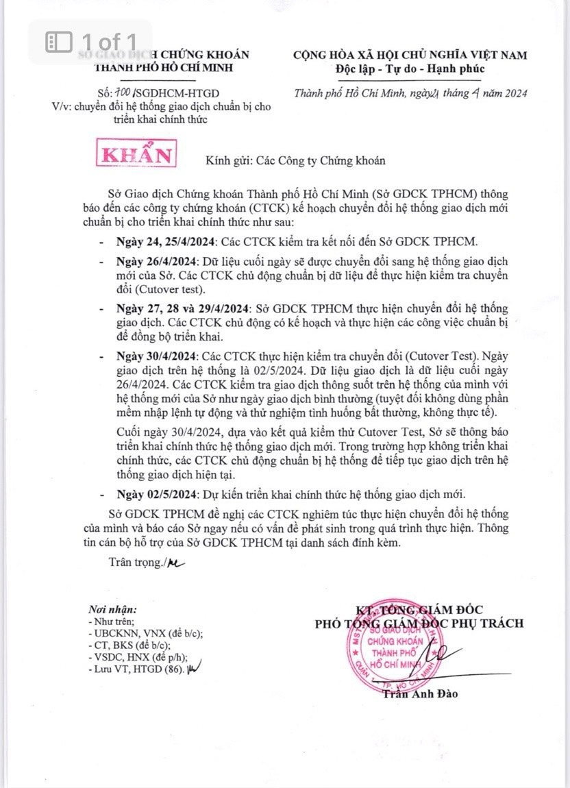0-KRX dự kiến đi vào hoạt động ngày 02/05/2024