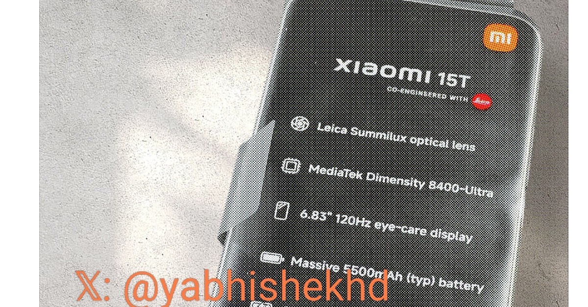 Xiaomi 15T series lộ cấu hình: Camera Leica, bản 1TB