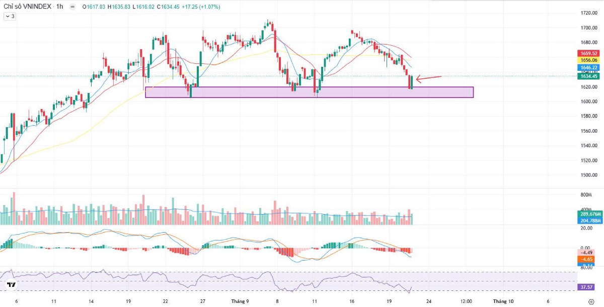 Bản Tin Chứng Khoán 23/09/2025: VN-Index Giảm 24 Điểm, Rung Lắc Quanh Vùng 1.630 – 1.640