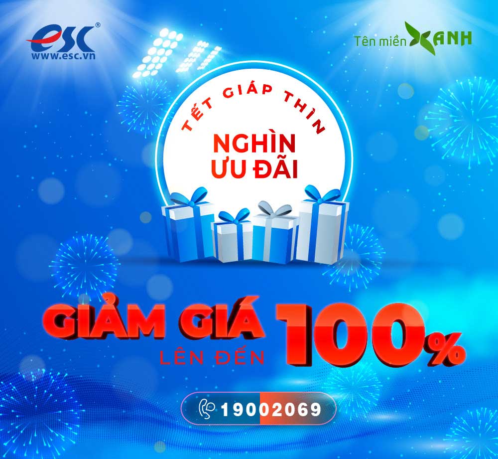 ESC Giảm 100% phí dịch vụ đăng ký tên miền .vn