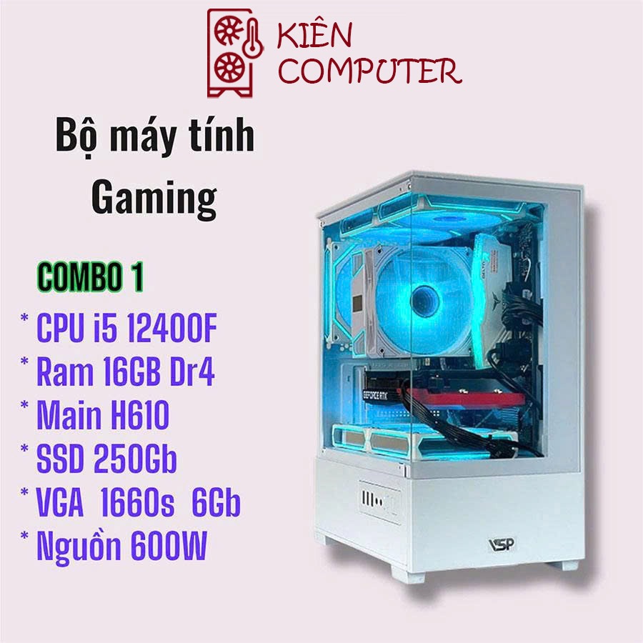 PC Gaming Core i5 12400F H610 RAM 16GB SSD 250GB Giá Rẻ Hiệu Năng Cao