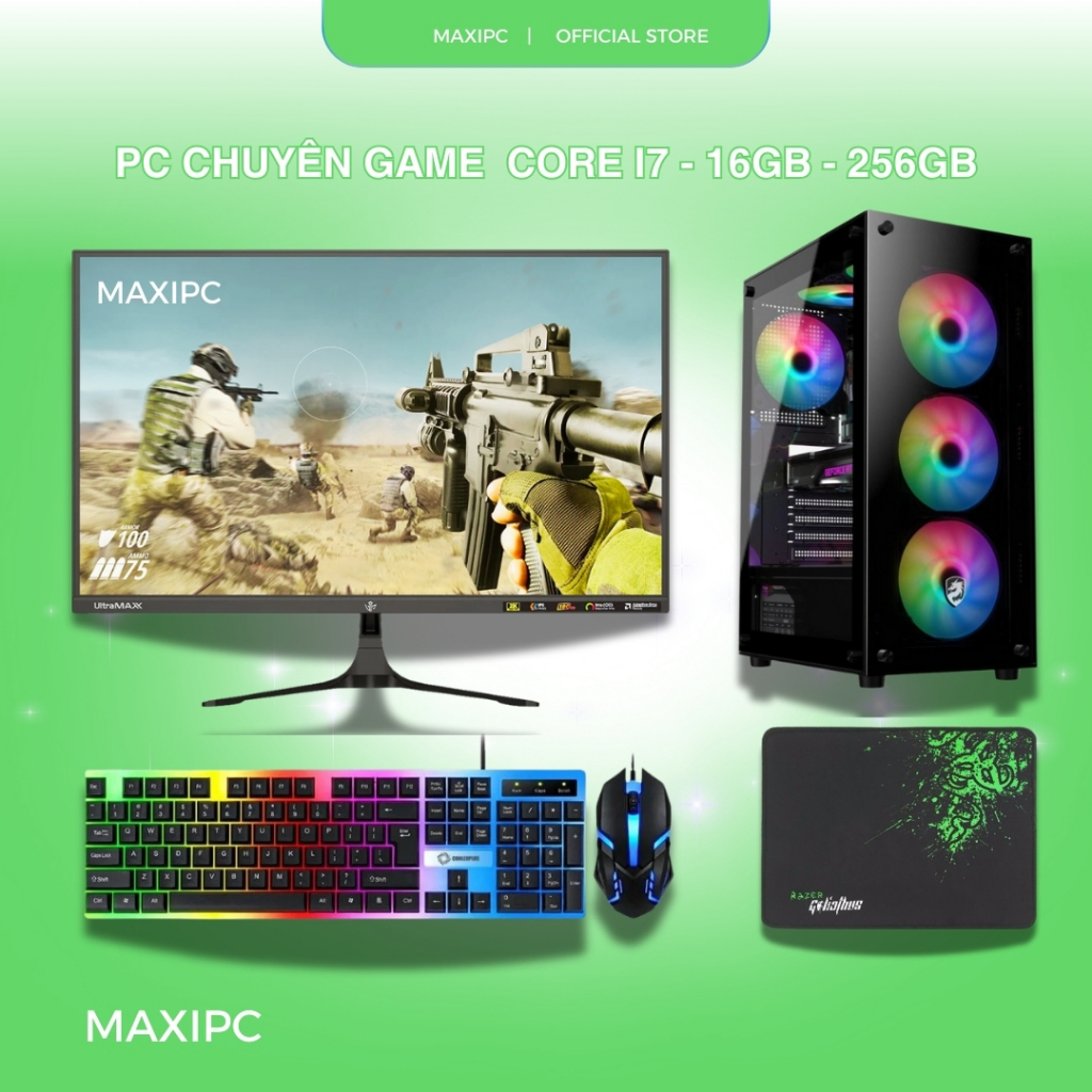 Bộ PC Core i7 RAM 16GB SSD 256GB Giá Rẻ | Chơi Game, Đồ Họa, Học Tập