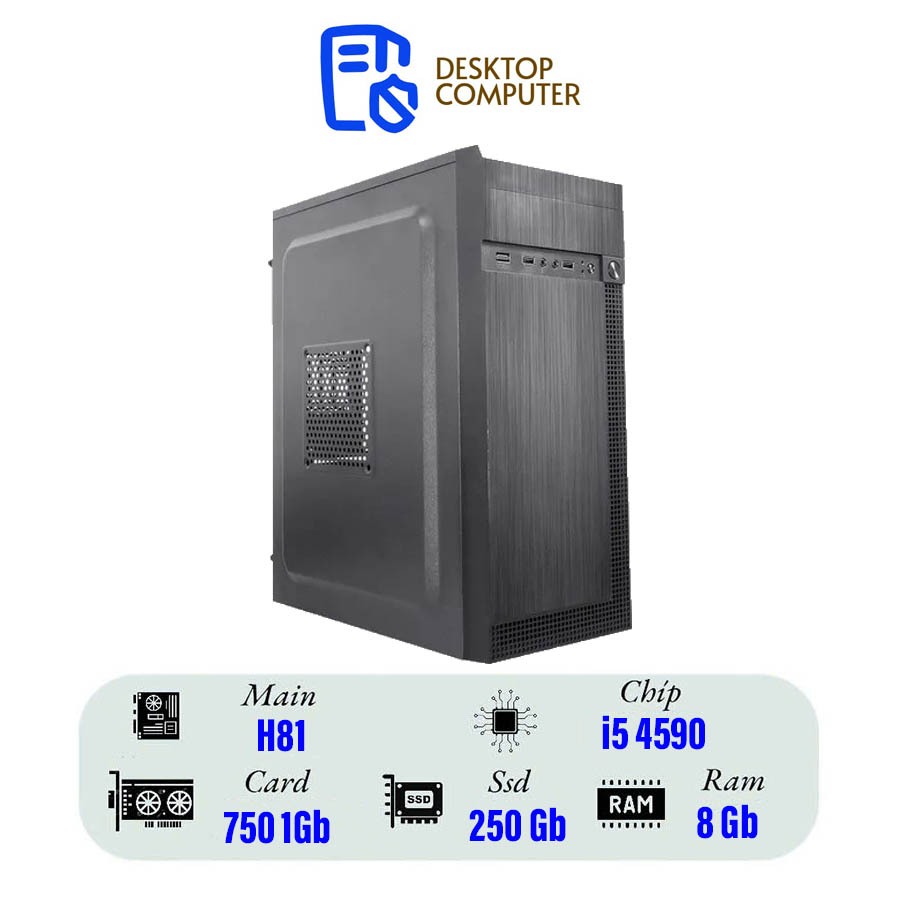 Bộ PC Văn Phòng Core i5 4590 H81 RAM 8GB SSD 250GB Giá Rẻ Chính Hãng