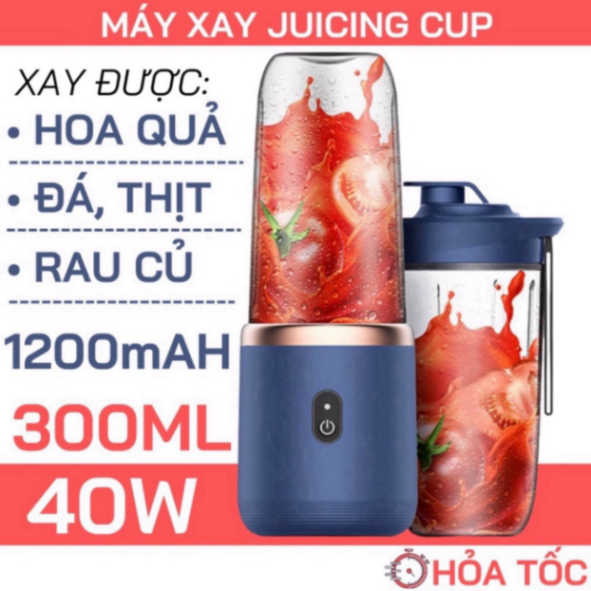 Máy Xay Sinh Tố Juicing Cup 300ML Cầm Tay 6 Lưỡi 2 Cối Sạc USB MX4 Giá Rẻ