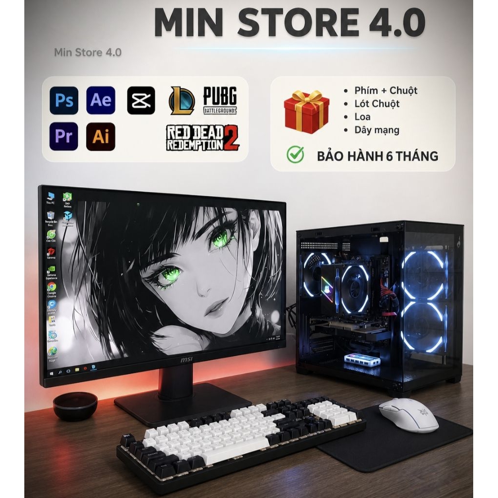 PC Gaming Xeon E5 RAM 16GB VGA GTX 1060 Chơi PUBG, GTA V, Valorant Giá Tốt