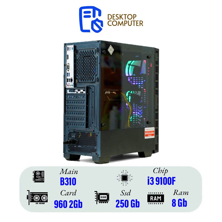 PC Văn Phòng Intel Core i3 9100F RAM 8GB SSD 250GB Giá Rẻ Chính Hãng