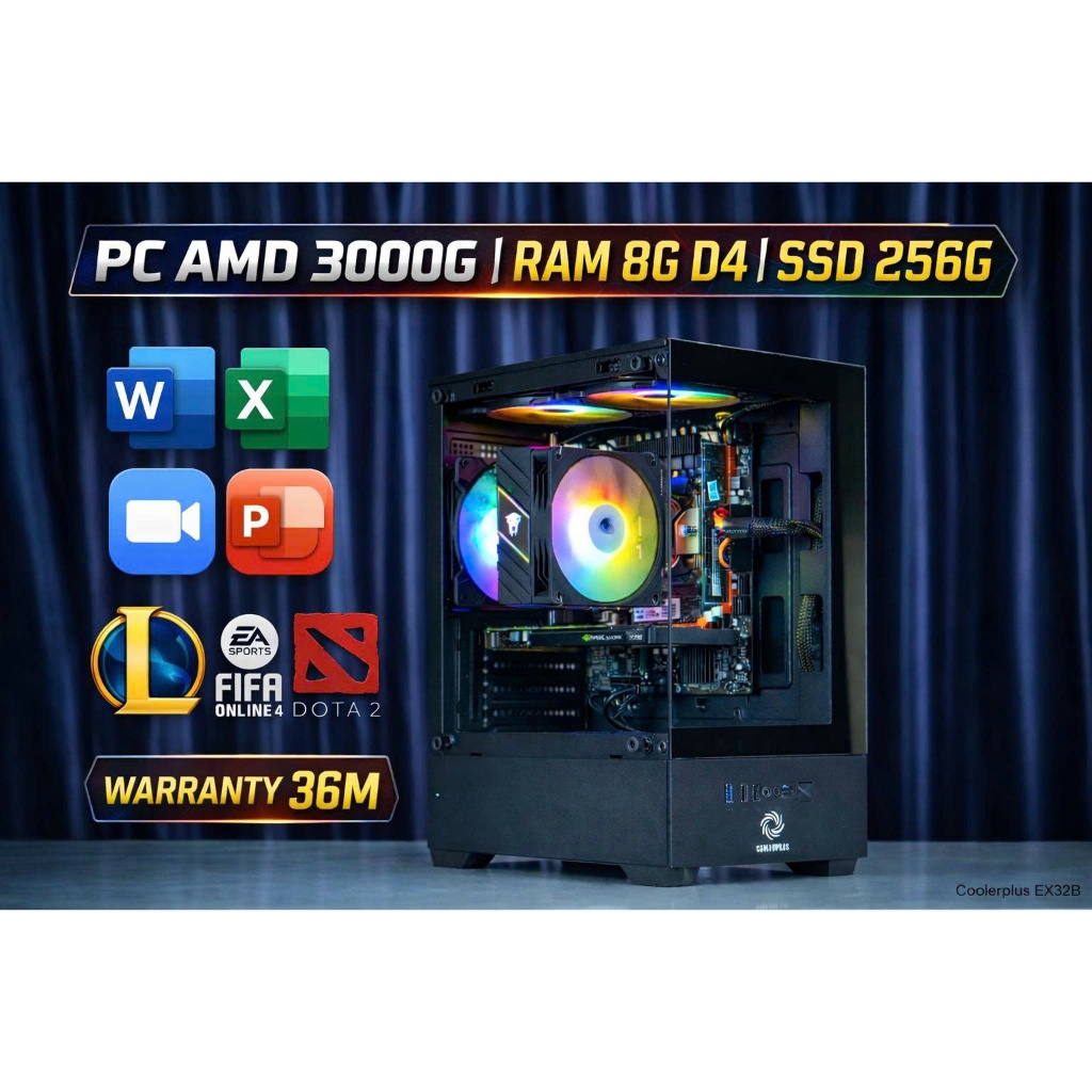 PC Văn Phòng AMD 3000G RAM 8GB SSD 256GB Giá Rẻ Chính Hãng