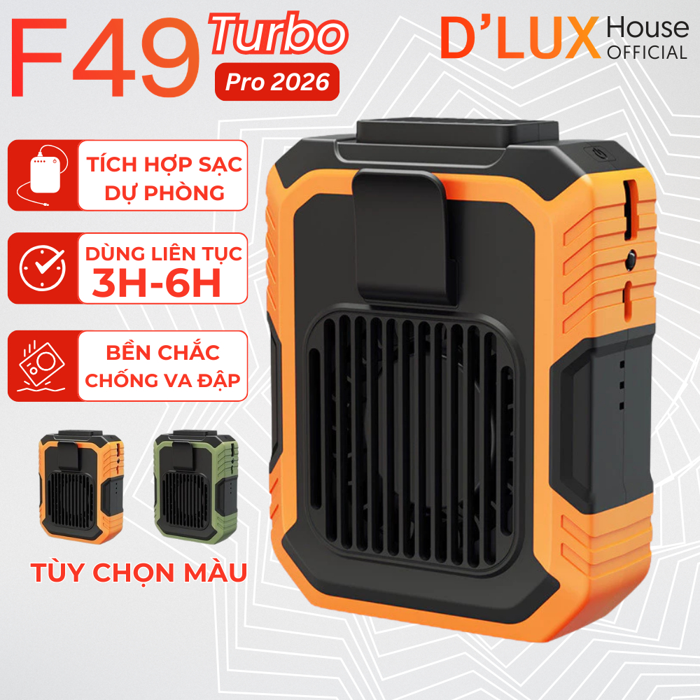 Quạt Đeo Thắt Lưng Tích Điện 6000mAh Kiêm Sạc Dự Phòng Giá Rẻ Shopee