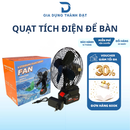 Quạt Tích Điện Để Bàn Pin 10 Cell Lồng Sắt Giá Rẻ, Chính Hãng
